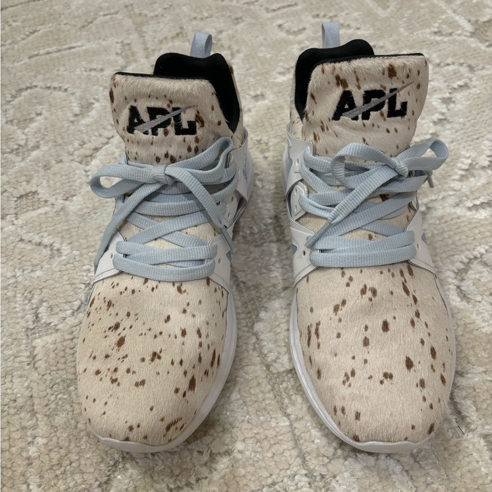 APL Speckled Cream and Brown Calf Hair Sneakers